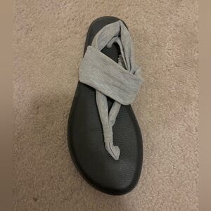 OP Black and Grey Fabric Yoga Sandals Size 9W
